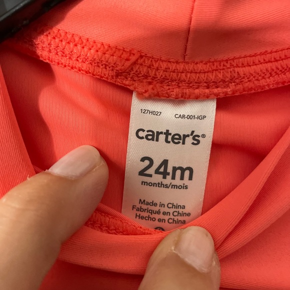 CARTER’s BOYS SWIMSUIT 24months, orange and stripes, shorts and t-shirt - Picture 4 of 16